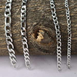 Stainless steel Figaro bracelet 4 sizes, programmed, for men and women, classic, fashionable, male and female chain.