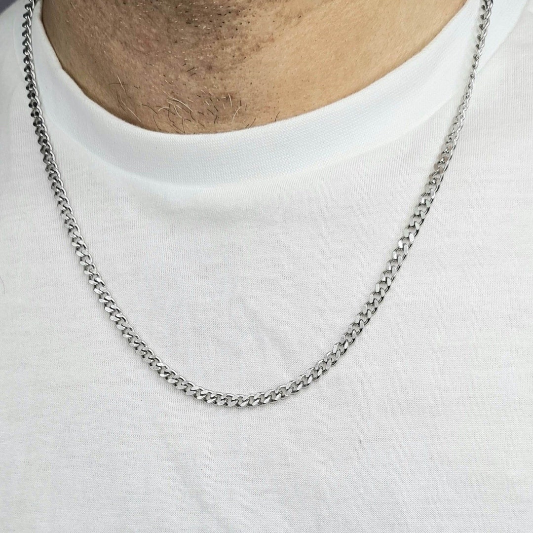 4mm X 50cm Stainless Steel Chain With Fine Links for Men or Women ...