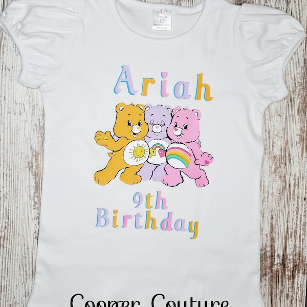 Care Bear Birthday Shirt~ Personalized ~ Cheer Bear~ Fun Shine Bear~ Toddler~ Kid Shirt