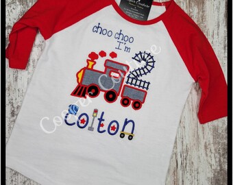 Choo Choo I'm Two, 2nd Birthday Shirt~ Choo Choo Train ~ Train Birthday~ Train Personalized Shirt