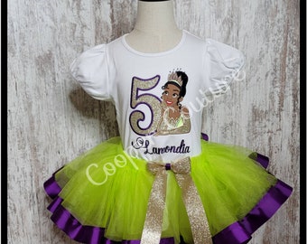 Princess Tianna Inspired Tutu ~ Green and Purple Tutu ~ Personalized TuTu ~ Tianna Tutu ~  Birthday Tutu