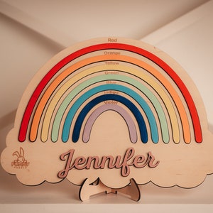 Sensory board, Rainbow Wooden Kids Gift, Custom Craft Kit, Baby Room Decor, 1st Birthday Gift, Personalized Montessori Toy