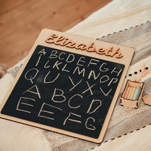 Custom Name, Chalk board, Art for kids, Fidget toy, Chalk Paint, First Day of School, Personalized Gifts, Learnin Gift For Kids
