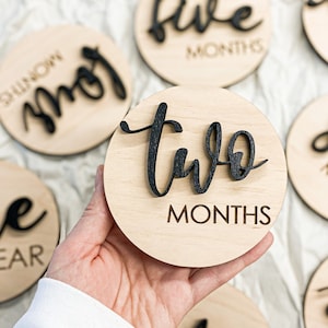 Hello World Monthly Sign, New Mom Gift, Baby Shower Gift, Milestone Discs, Baby Monthly Sign Set, Baby Announcement, Monthly Photo Markers