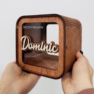 Cofrinho personalizado, cofrinho infantil, cofrinho, cofrinho com nome, caixa de dinheiro de madeira, presentes para crianças, presente de aniversário de bebê, jarra de madeira personalizada