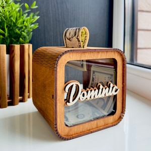 Personalized Nursery Decor, Piggy Bank, First Birthday Gift, Nursery Gift, Newborn Gift, Wooden Nursery, Wood Piggy Bank, Coin Bank