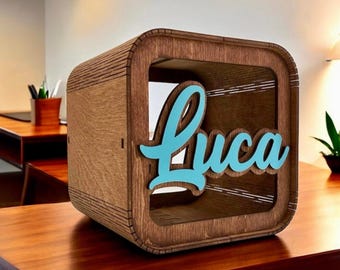 Personalized Piggy Bank, Kids Bank, Money Box, Name Piggy Bank, Wooden Cash Box, Gifts For Kids, Baby Birthday Gift, Coin Bank, Custom Jar