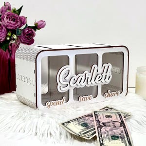 カスタムマネーオーガナイザー / 分割貯金箱 / シェアして節約 / パーソナライズされた予算ジャー / マルチコンパートメント貯金箱 / Divvy コインバンク