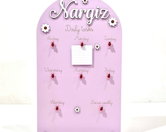 Personalized Wooden Daily Routine board, Visual Schedule, Kids Chore board, Daily Tasks, Daily Responsibility Board, Daily Rhythm Cards