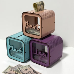 Personalized Piggy Bank with Name, Kids Coin Bank, Piggy Bank Gift, Children&#39;s Money Bank, Kids Birthday Gift, Nursery Decor, Gift for Boys