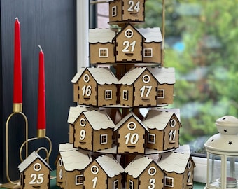 Personalized Advent calendar, Christmas, Wooden Advent calendar, Advent box to fill, Advent Boxes, Fill in Christmas Wooden Advent Calendar