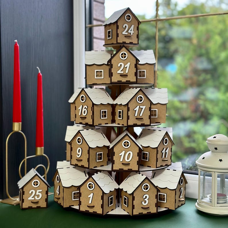 Personalized Advent calendar, Christmas, Wooden Advent calendar, Advent box to fill, Advent Boxes, Fill in Christmas Wooden Advent Calendar