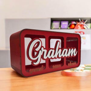 Wooden Piggy Bank, Piggy Bank Wooden Box, Piggy Bank with Name, Piggy Bank for Adults, Wooden Cash Box, Money Box for Saving, Coin Box Wood