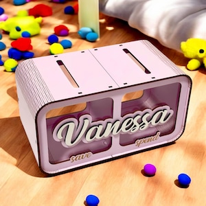 Personalized Money Bank | Wooden Coin Jar for Kids | Custom Piggy Bank | Children’s Gift|Custom Name Coin Bank|Unique Gift for Boys or Girls