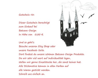 Geschenk-Gutschein Batcave-Design