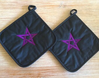 Topflappen-Set Pentagramm