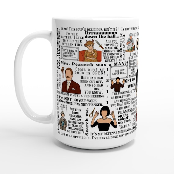 Clue movie mug, 15 oz mug, movie gifts, clue the movie