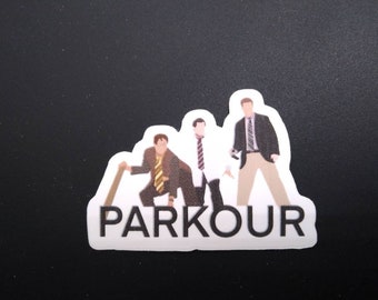 The office parkour sticker, Iphone sticker, laptop sticker