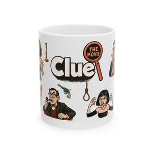 Clue Movie Mug, Fun Gift for Game Lovers, Coffee Mug for Game Night, Clue Collector&#39;s Item, Unique Ceramic Drinkware