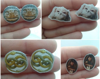 Neverending story movie stud earrings