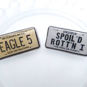 Spaceballs pins, license plate pins, spaceballs gifts, spaceballs movie, schwartz