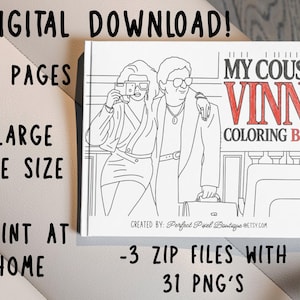 Cousin Vinny Malbuch, Ausmalbuch, digital zum Ausmalen, Cousin Vinny