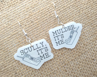 X files earrings, scully and Mulder, FBI, x files tv show