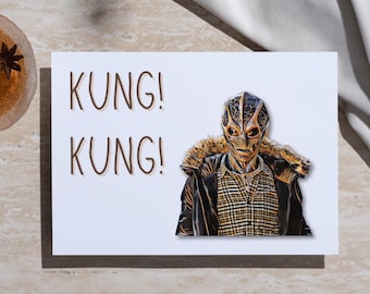 Alien greeting card, alien tv show, funny greeting card