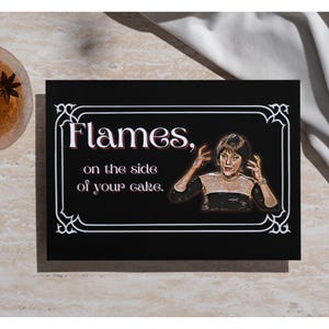 Tarjeta de cumpleaños de la película Clue, película Clue, Clue, llamas en el costado de mi cara, regalos de la película Clue, tarjeta de Clue