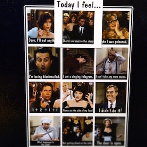 Clue movie magnet, mood magnet, how i feel magnet, clue movie gifts, clue movie