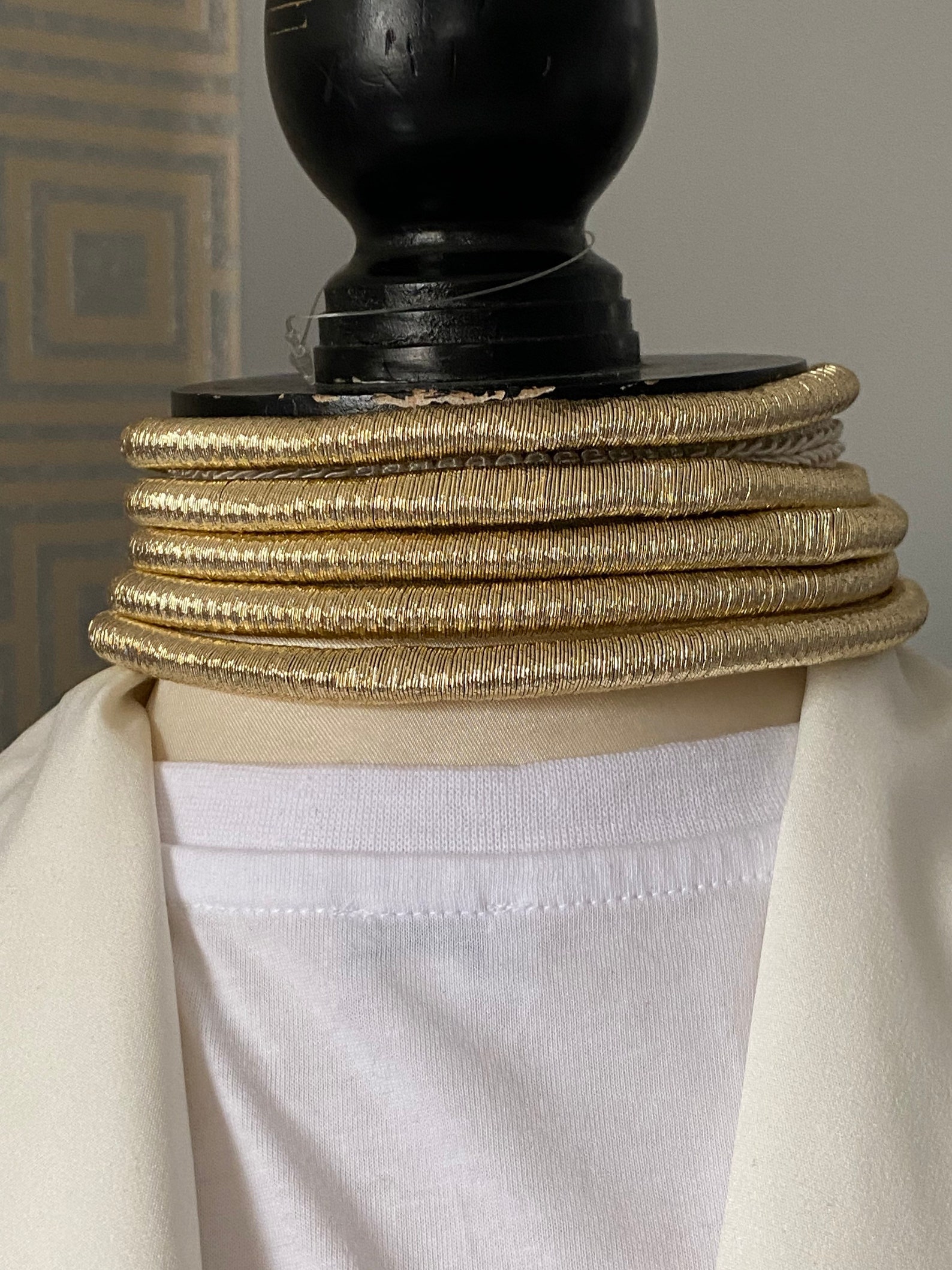 Gold coil choker necklace five coil neck choker ladies club Etsy