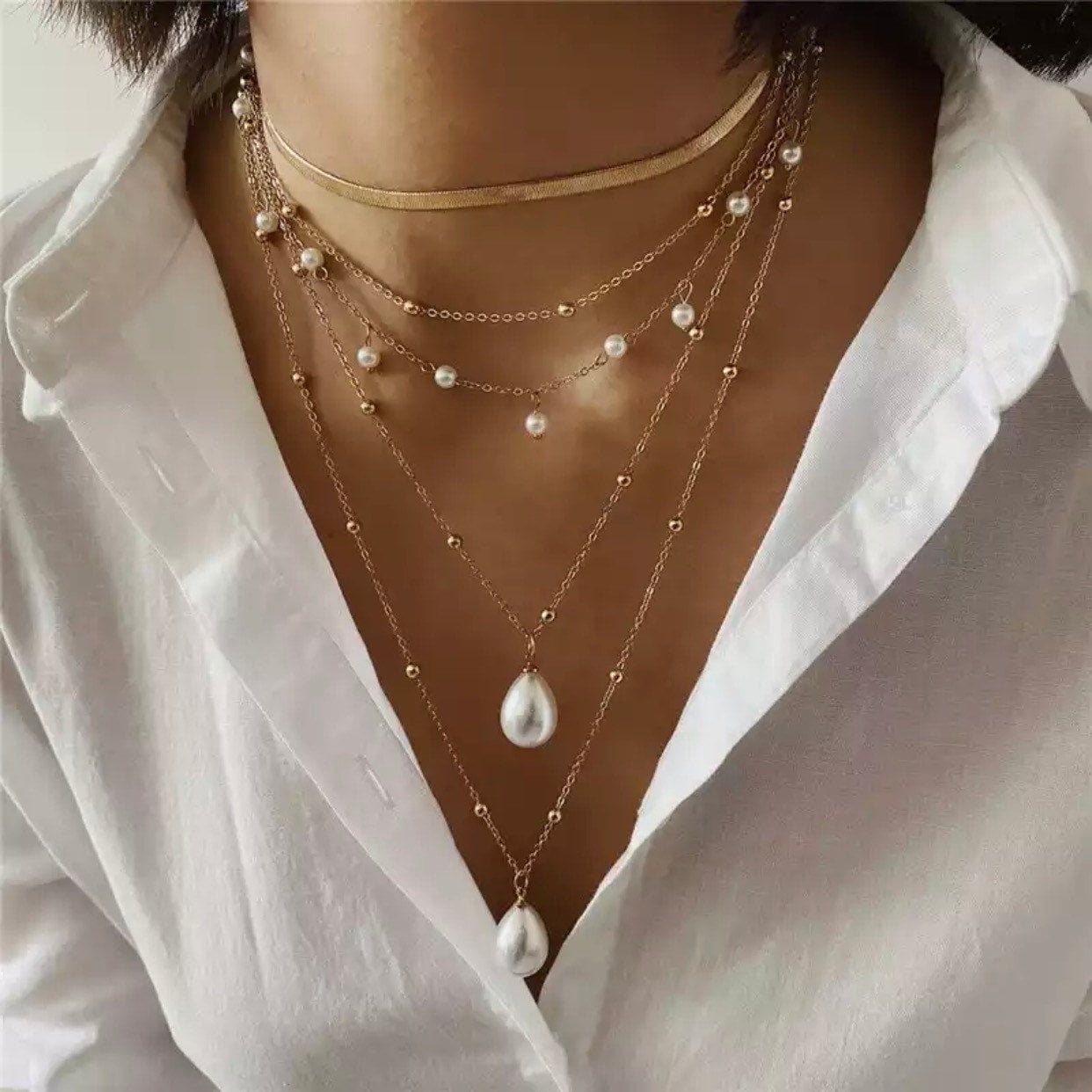 Layered Necklace Set Layered Necklace Gold / Silver Layered Necklaces for  Women Triple Layered Necklace Multi Strand Necklace 