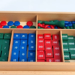 Montessori Stamp Game-math learning materials, math manipulatives, Montessori math