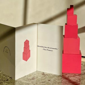 Cartões de agradecimento/saudações Montessori – Design em papel texturizado – Perfeito para presentes de professores e pais