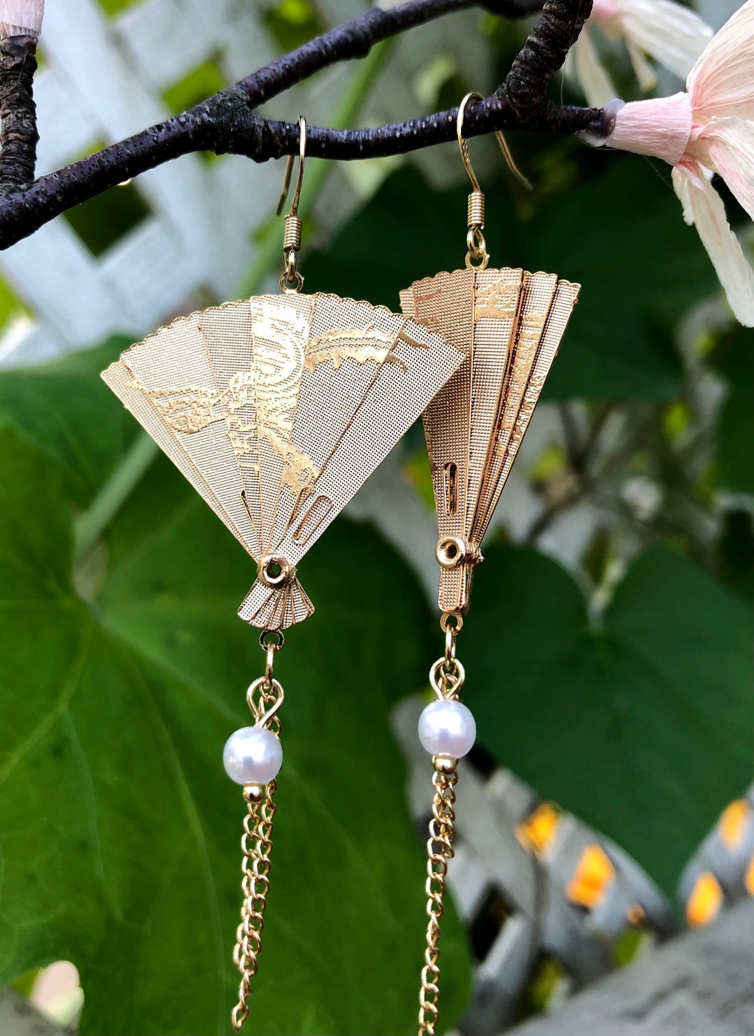 [jewelcounty] チョンハ着用☆Oriental Fanshaped Earrings jewelcounty] チョンハ着用☆Oriental Fanshaped Earrings