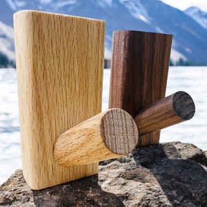 Wooden Sauna Hooks - Wooden Towel Hangers - Walnut & Pecan - Hooks For Hanging Sauna Robes, Towels, and Hats - Great Accessory for Sauna