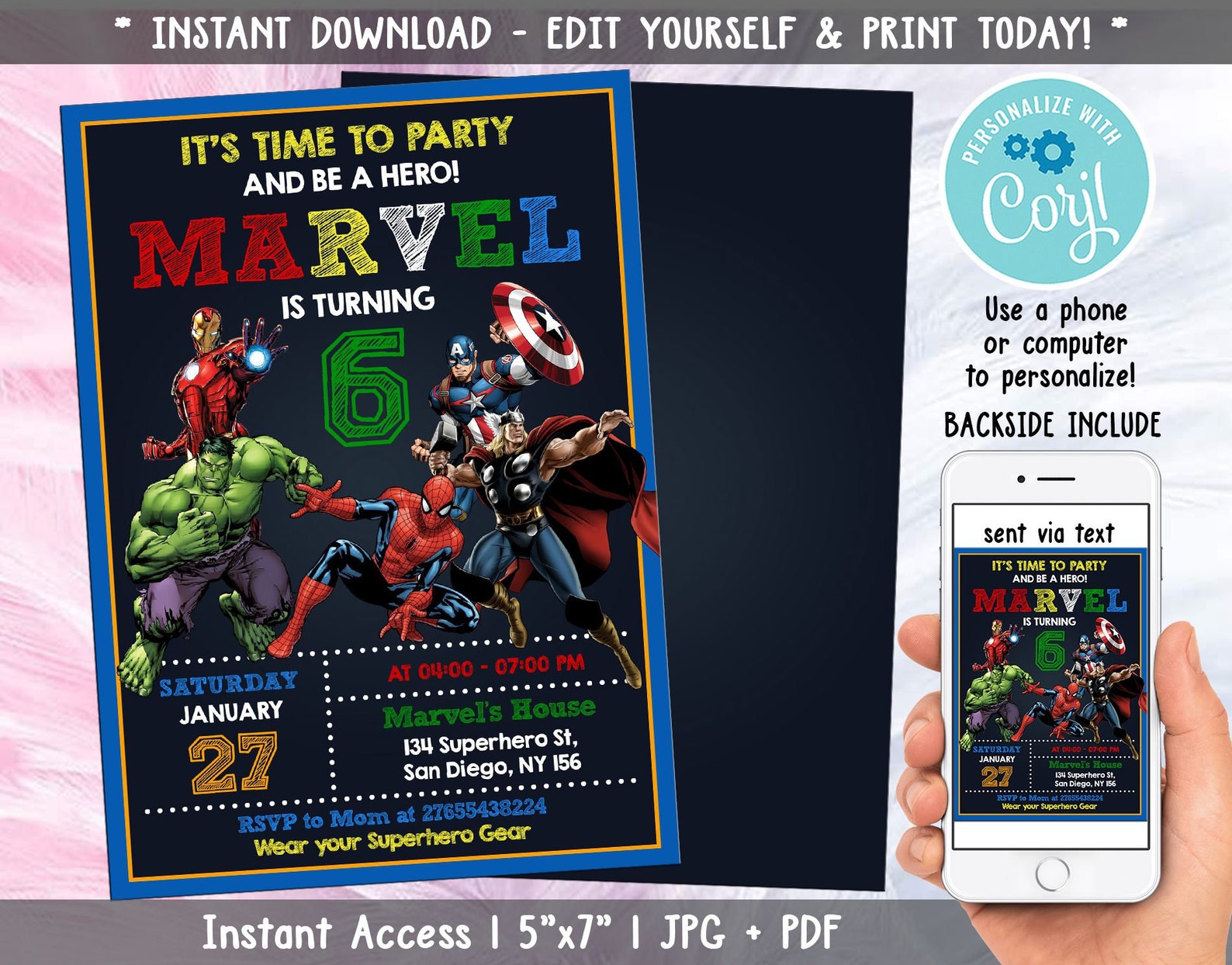 Editable Invitation Birthday Party Invitation Instant | Etsy