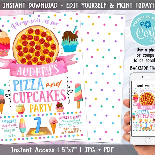 Pizza Party Invitation Etsy