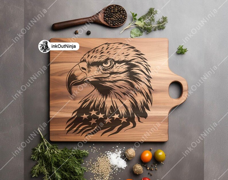 Patriotic Bald Eagle Head SVG Bundle American Flag Eagle Vector for ...