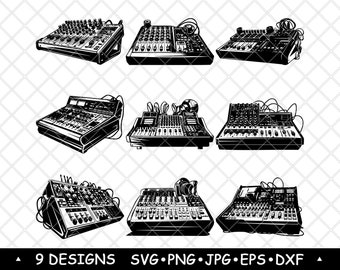 Audio Mixer SVG Sound Board Clipart DJ Console Vector Art Music