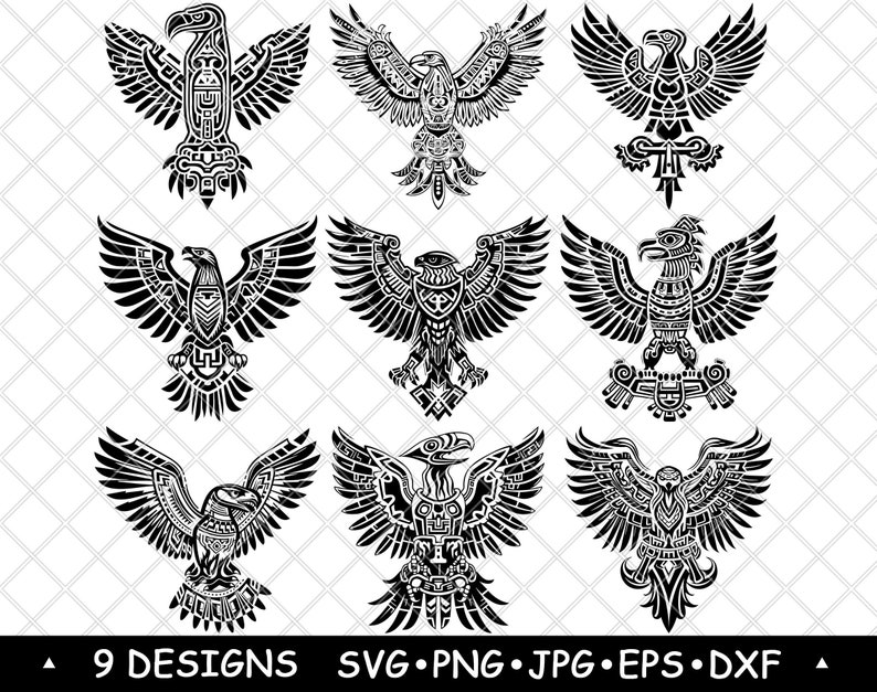 Tribal Eagle Bundle Totem Bird Clipart Indigenous Inspired Vector Art ...