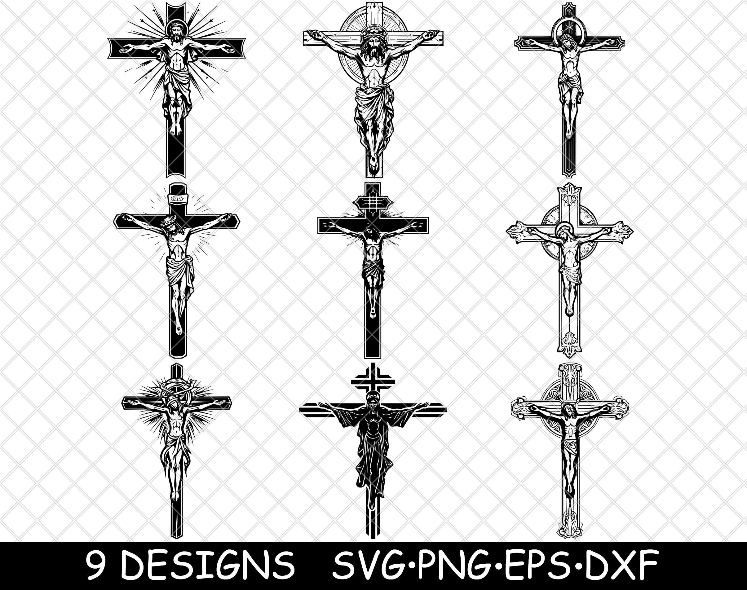 Christian Cross Svg, Jesus Cross Svg, Faith Cross. Vector Cut file for  Cricut, Silhouette, Pdf Png Eps Dxf, Decal, Sticker, Vinyl, Pin