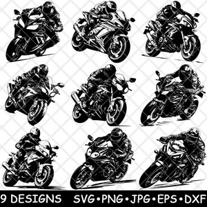 Sport fiets grote motorrace motor Rider Roadster laserbestand SVG PNG JPG grijswaarden afbeelding branden gesneden vector Coaster zwart wit CNC hout