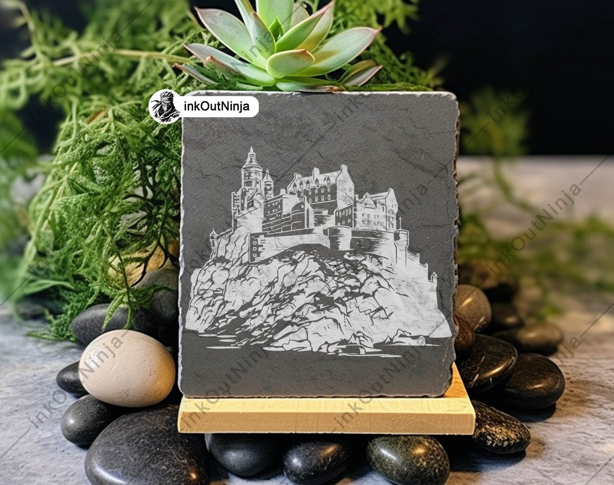 Edinburgh Castle Scotland Rock Fortress Scottish Palace Laser File
