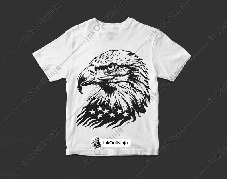 Patriotic Bald Eagle Head SVG Bundle American Flag Eagle Vector for ...