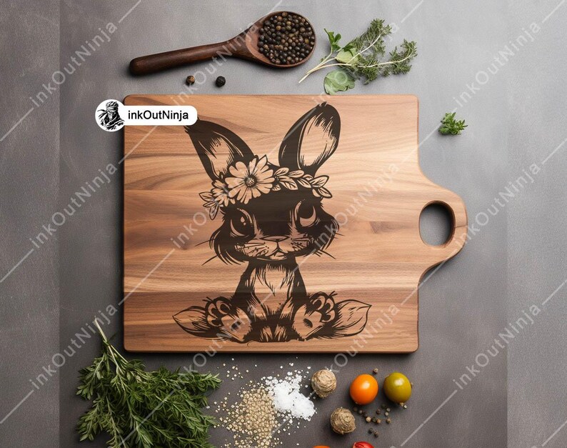 Floral Bunny Bundle Rabbit SVG PNG Woodland Animal Cricut Laser ...