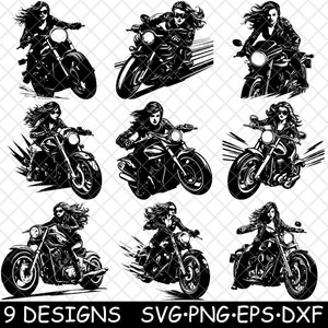 Motociclista femenina, motociclista femenina, carrera de superbikes, archivo láser SVG PNG JPG, escala de grises, imagen quemada, corte vectorial, posavasos, blanco y negro, CNC, madera