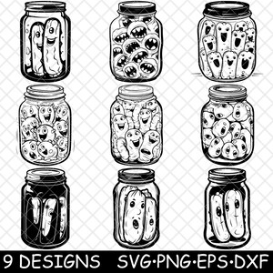 Divertente sottaceti barattolo aneto cetriolo salsa salamoia lancia file laser sciocco SVG PNG JPG scala di grigi brucia immagine taglio vettore sottobicchiere nero bianco cnc legno