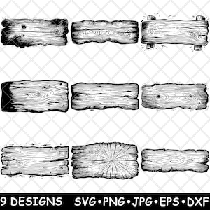 Rustieke houten plaat boomschijf houtblok geborgen plank timmerhoutstronk SVG, dxf, eps, png, cricut, silhouet, snede, laser, stencil, sticker, clipart, print