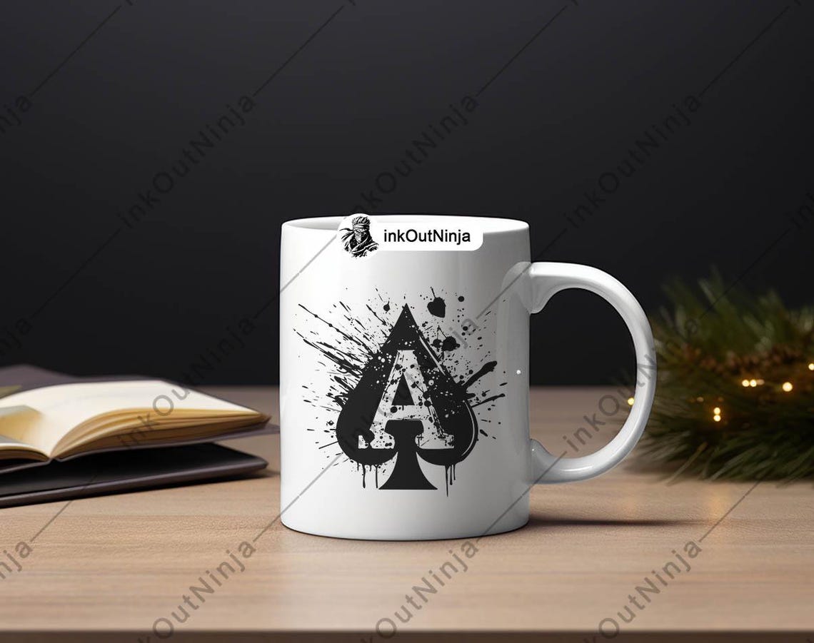 Letter A Spade Alphabet Plating Cards Ace Ink Splatter Laser File SVG ...